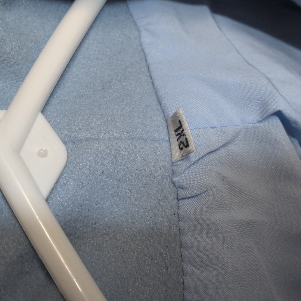 Women's Faux Wool Sky Blue Trench Pea Coat Size 2X, NWOT - Picture 3 of 5